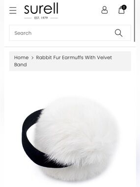 Surell 100% rabbit fur earmuffs